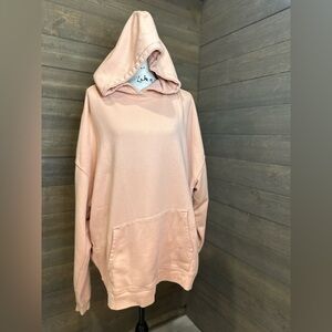 No Boundaries Women’s Peach Sweatshirt Size L 100% Cotton Pullover Pocket